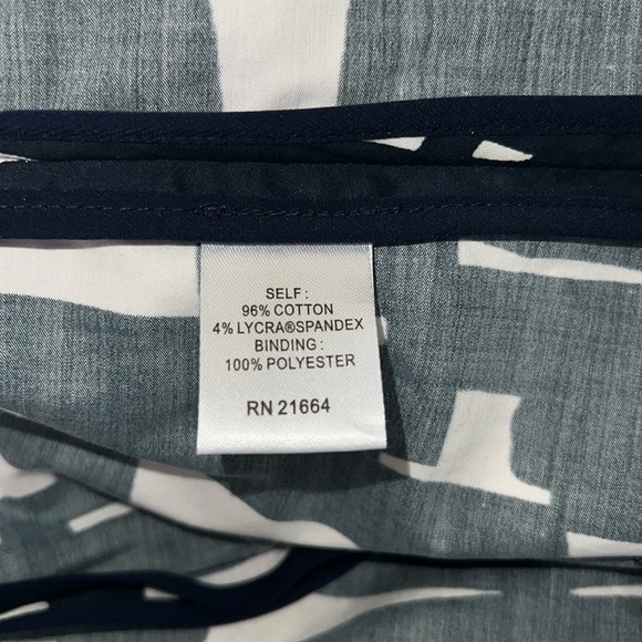 Paperwhite by Anthropologie Woman’s Blue White Geometric Single Breast Blazer 8 - Picture 8 of 13